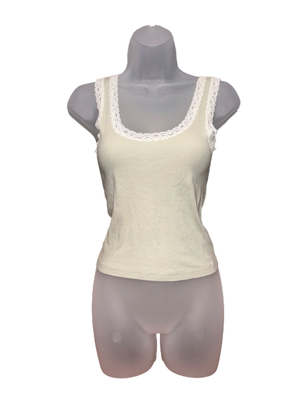 Delicate Lace-Trim Green Camisole
